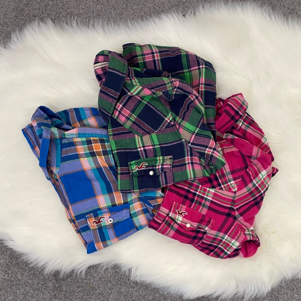 Hollister Plaid Shirts Bundle (3) - Size Small